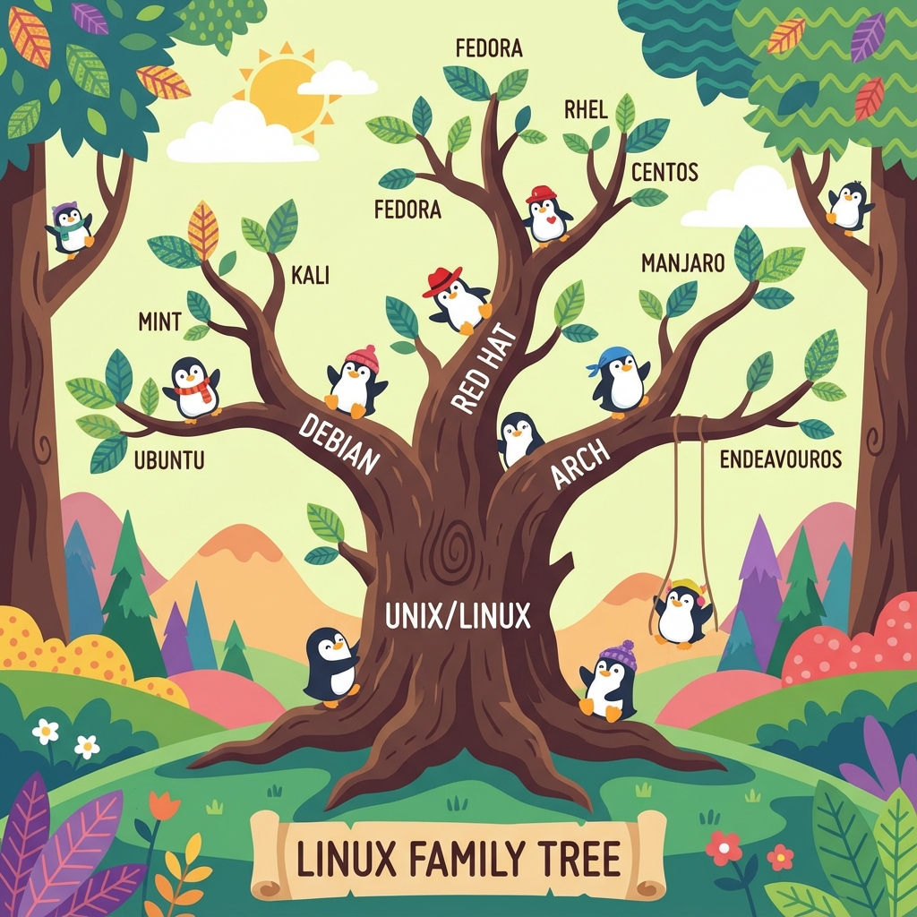 linux distro family tree